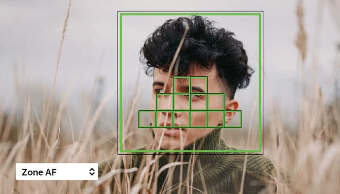 Foco automático Zone AF em retrato — precisão na seleção do assunto